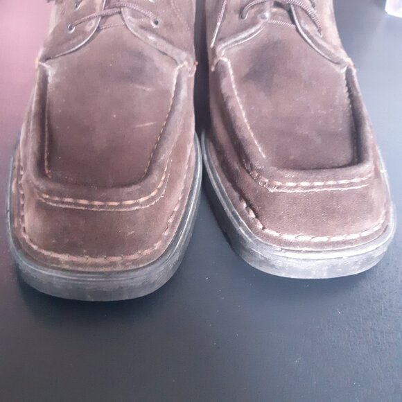 Ferragamo SZ 8D Men's Chocolate Brown Suede Derbys - Picture 8 of 15